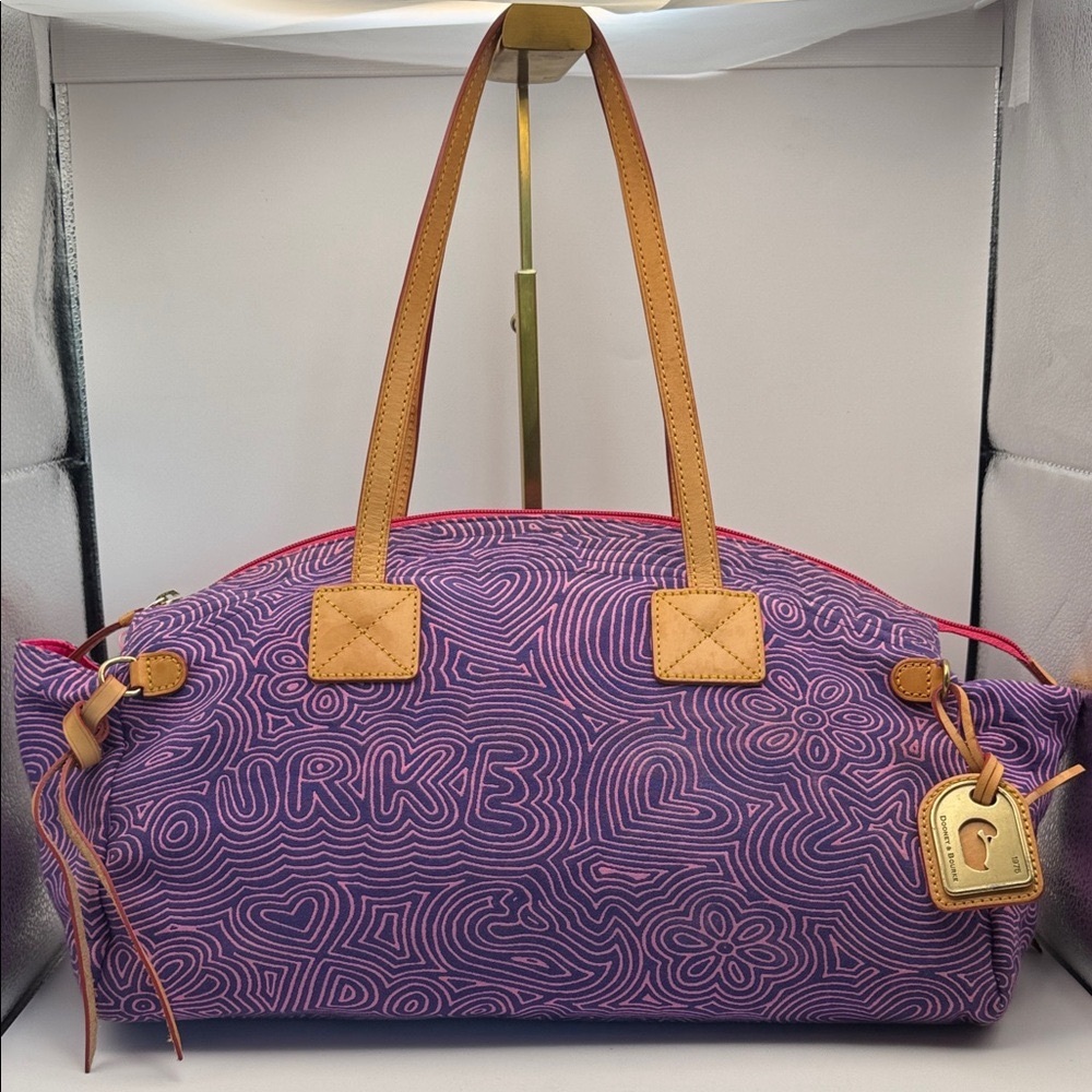 Vintage Dooney & Bourke Carla Bag purple/pink BEAUTIFUL!